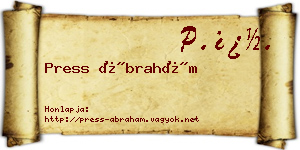 Press Ábrahám névjegykártya